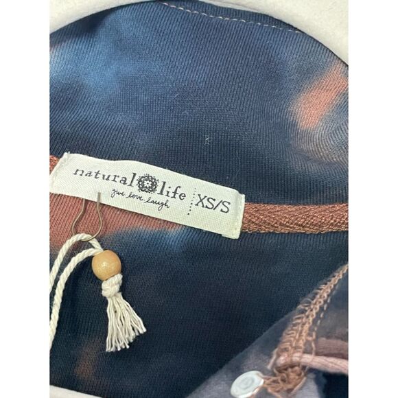 Natural Life Boho Cropped Jacket Size XS-Small Tie Dye Raw Hem NEW with tag - Picture 5 of 16